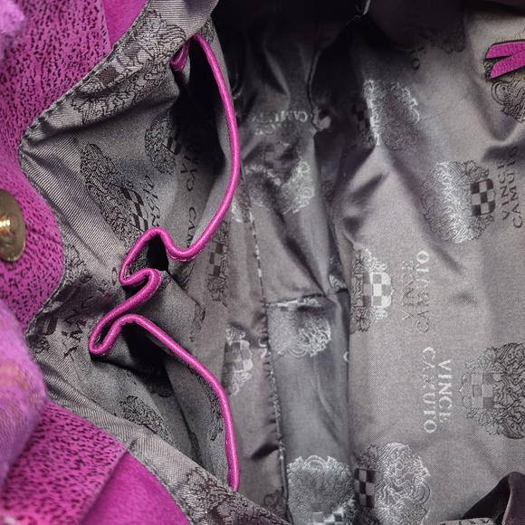 Vince Camuto Large Purple Leather Shoulder Crossbody Bag w/Dust Bag - Picture 15 of 17